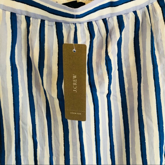 J Crew Blue Striped Cotton Tiered Skirt NWT XXSP - Picture 6 of 9